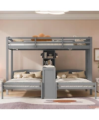 Streamdale Furniture Bunk Bed with Desk, Shelves and Lamp
