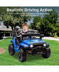 homfan 12V Plastic and Metal Remote-Control Spring-Suspension Ride-On Truck, Ages 3-5