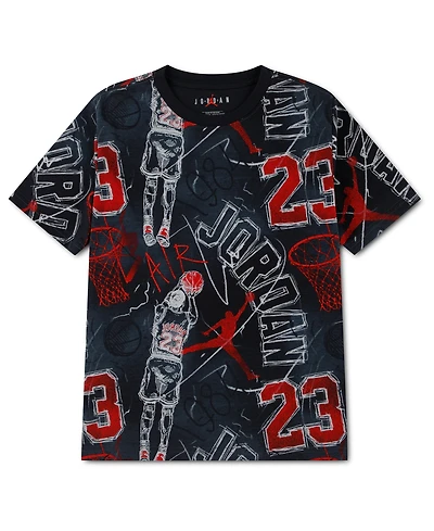Jordan Boys' 8-20 Notebook Doodle Printed Short-Sleeve T-Shirt