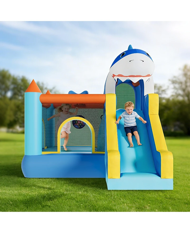 homfan Inflatable Bounce House 109"L x 102"W x 98"H, Oxford Cloth with Slide & Air Blower, Accommodates 3 Children, Ages 3+