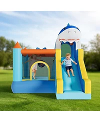 homfan Inflatable Bounce House 109"L x 102"W x 98"H, Oxford Cloth with Slide & Air Blower, Accommodates 3 Children, Ages 3+