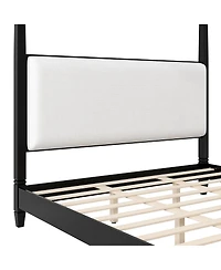 Streamdale Furniture Canopy Bed with Upholstered Headboard and Slats