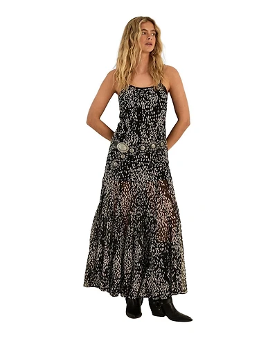 Nasty Gal Women's Spot Godet Hem Strappy Maxi Dress