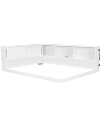 Streamdale Furniture Wood Daybed with Storage Shelves, Usb and Led