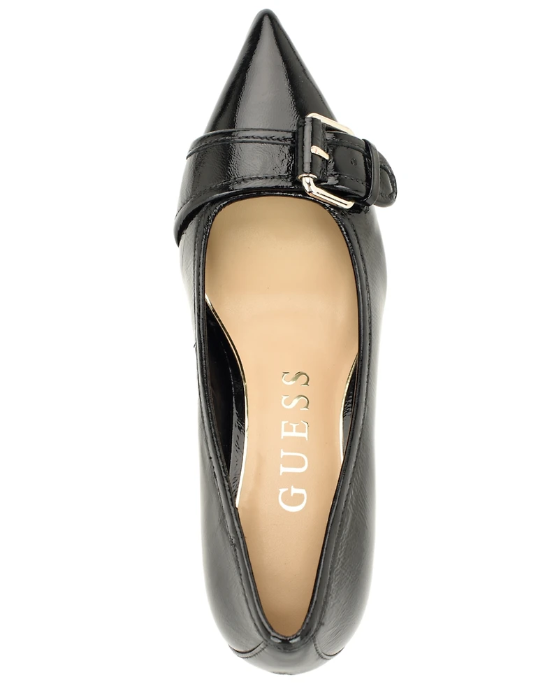 Guess Women's Andey Buckle Sculpted Kitten Heel Pumps
