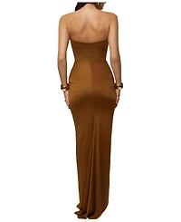 Jluxlabel Women's Isabella Strapless Ruched Maxi Gown