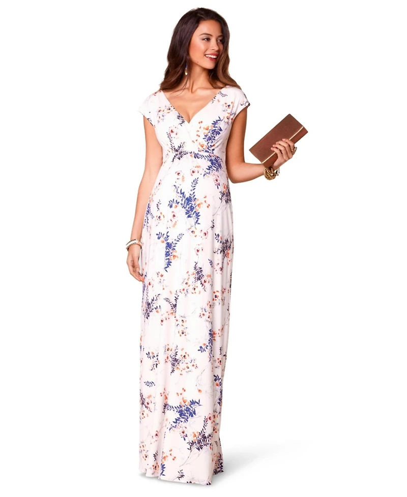 Tiffany Rose Maternity Alana Maxi Floral-Print V-Neck Empire-Waist Dress