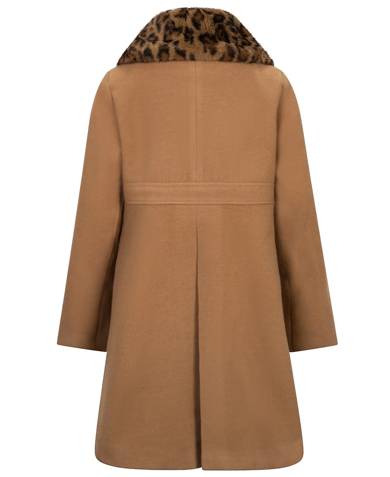 S Rothschild & Co Girls' 7-16 Long-Sleeve Bow Coat With Fur Collar