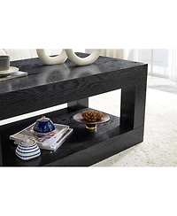 Streamdale Furniture Modern 2-Tier Rectangular Coffee Table with Open Storage Shelf