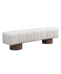sumyeg Upholstered Dining Bench for Bedroom Entryway or Living Room with Boucle Fabric,300lbs Capacity