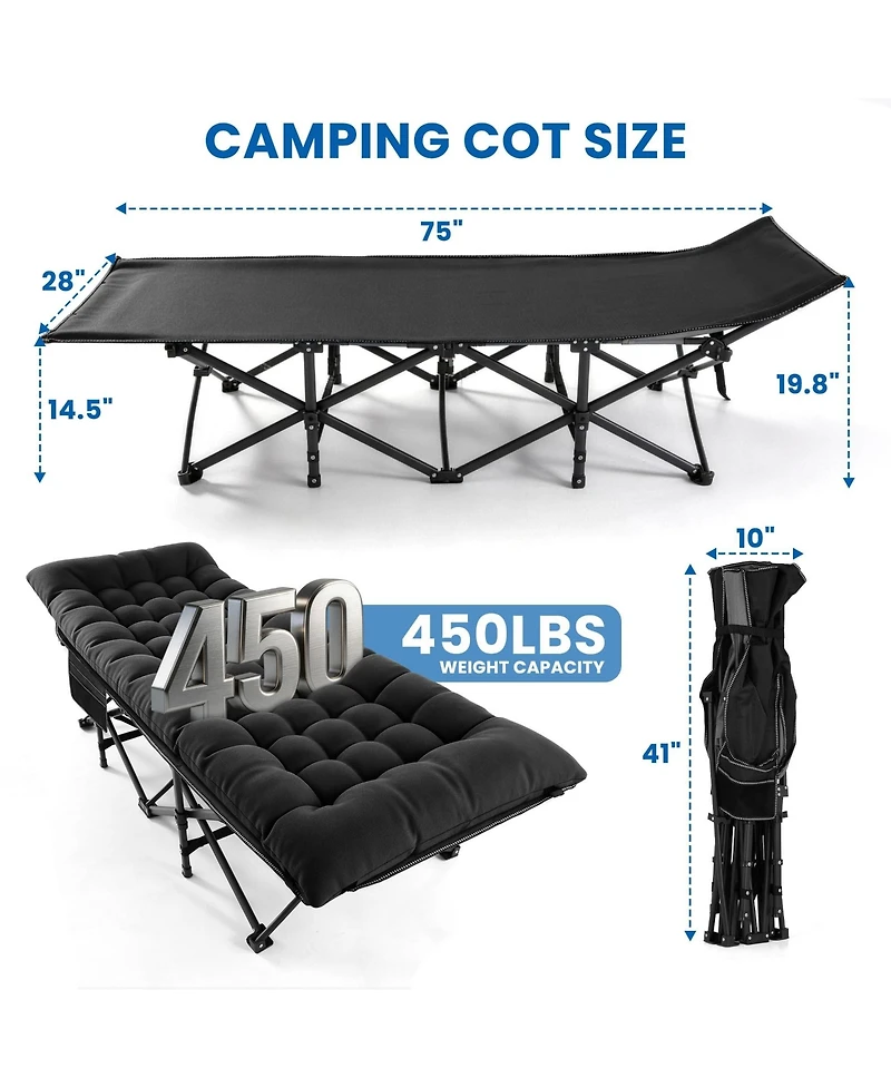 Aofar Camping Folding Bed Thick Mattress Portable Sleeping