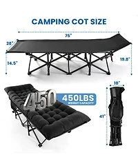 Aofar Camping Folding Bed Thick Mattress Portable Sleeping