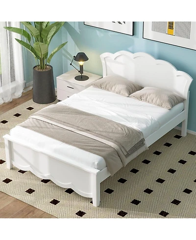 Streamdale Furniture Wood Platform Bed with Headboard