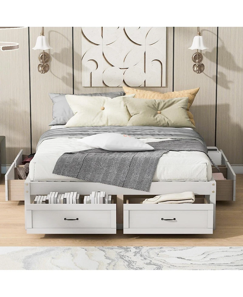 Streamdale Furniture Platform Bed 6 Drawers
