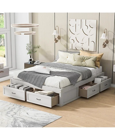 Streamdale Furniture Platform Bed 6 Drawers