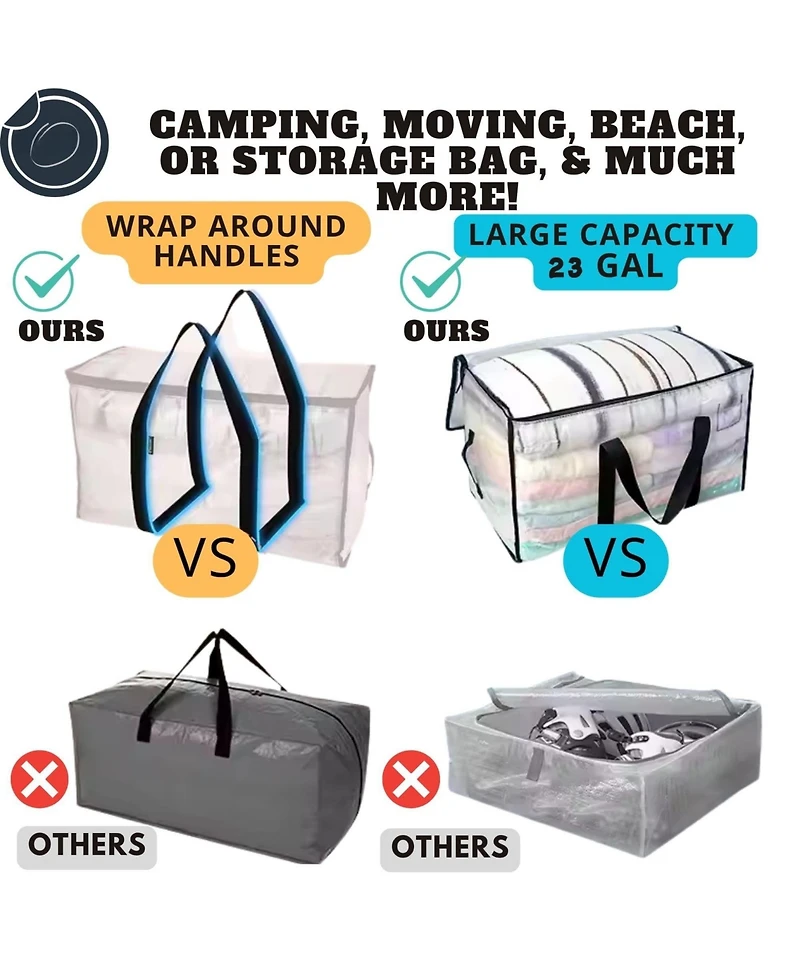 Piscifun 15x27x13 Inch Lockable Zipper Storage Bag For Camping Travel Moving Dorm