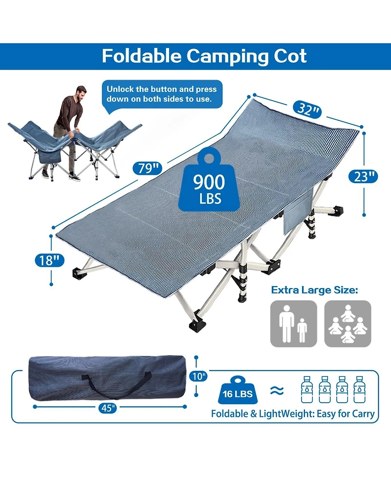 Aofar Camping Folding Bed With Mattress Carry Bag