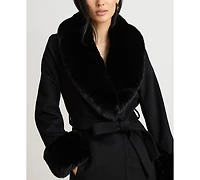 Lauren Ralph Women's Wool-Blend Wrap Coat