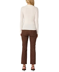 Astr the Label Women's Collared Ribbed Knit Cardigan Sweater