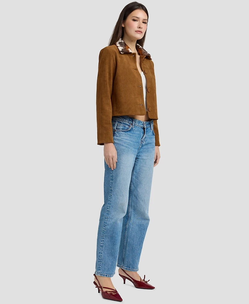 En Saison Women's Collared Look Button-Front Jacket