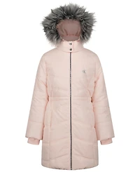 Calvin Klein Girls' 7-16 Aerial Hooded Puffer Jacket