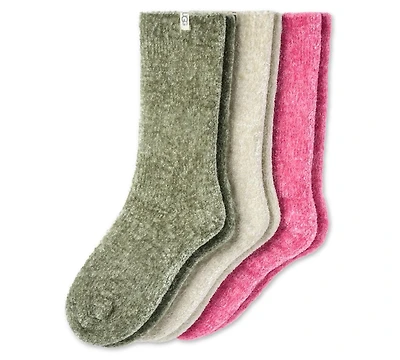 Ugg Women's 3-Pack Leda Sparkle Cozy Crew Socks