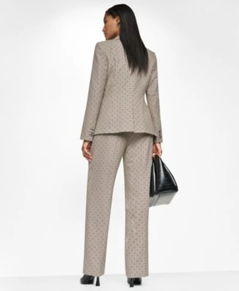 Dkny Womens One Button Notch Collar Blazer High Rise Straight Leg Full Length Pants