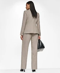Dkny Womens One Button Notch Collar Blazer High Rise Straight Leg Full Length Pants