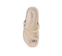 London Rag Womens Flipper Faux Leather Strappy Slip Ons