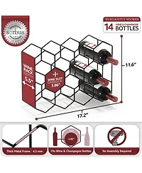 Sorbus Stackable 14 Bottle Honeycomb Design Metal Wine Rack - Cabinet, Pantry, Bar and More