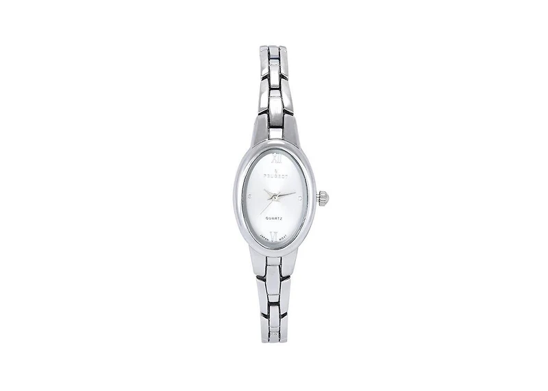 Peugeot Women's Silver 30x25mm Oval Dial Link Bracelet Watch