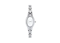 Peugeot Women's Silver 30x25mm Oval Dial Link Bracelet Watch