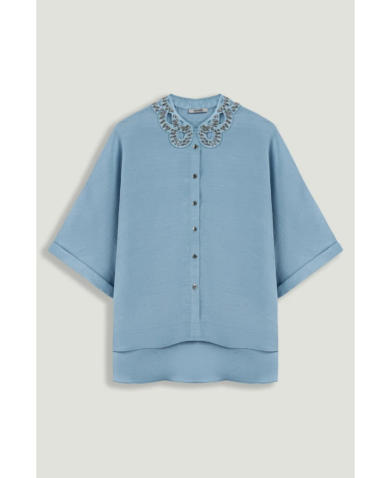 Nocturne Women's Accessory Collar Detail Shirt