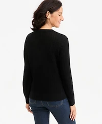 Style & Co Petite Mixed-Stitch Cotton Pullover Sweater, Macy's Exclusive
