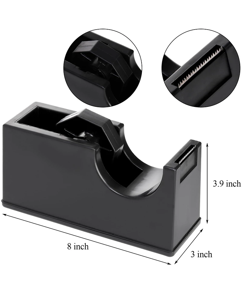 Danrong 3 Pack Desktop Tape Dispenser Weighted Non Skid Base For Office Home School