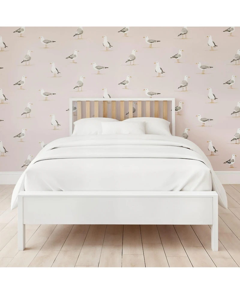 Sunset Living Furniture Scandinavian Queen-Size Bed with Slatted Headboard