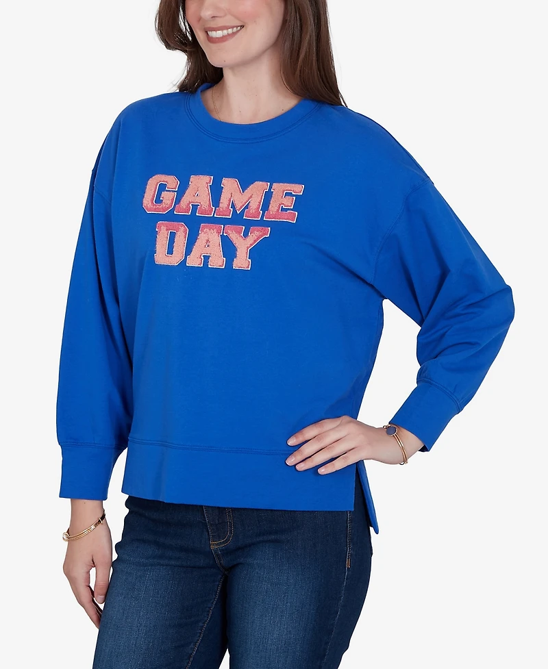Ruby Rd. Petite Game Day Graphic Terry Sweatshirt