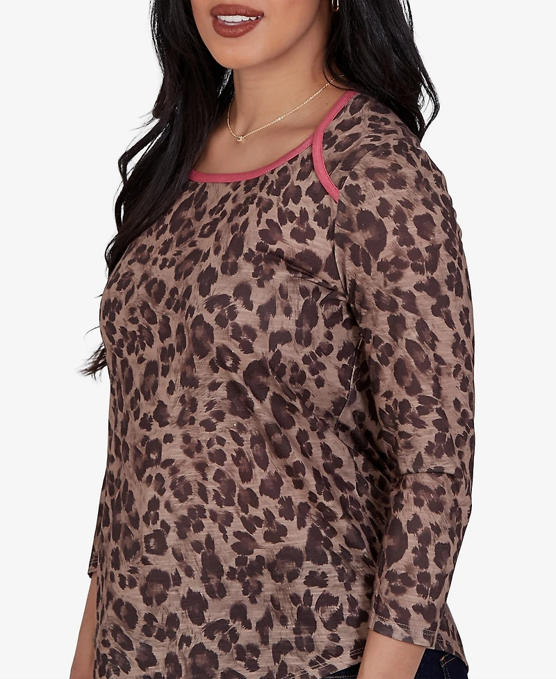 Ruby Rd. Petite Cheetah Print Knit Top