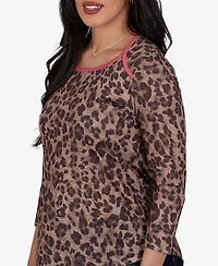 Ruby Rd. Petite Cheetah Print Knit Top