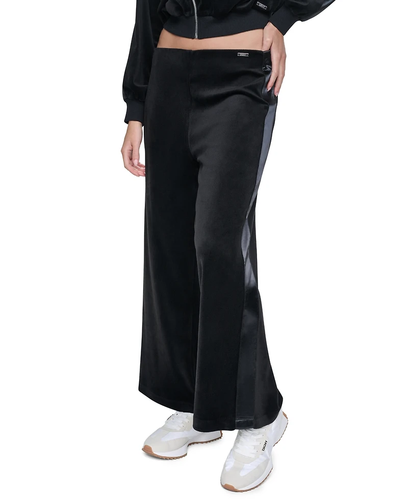 Dkny Jeans Petite Velour Wide-Leg Pull-On Pants