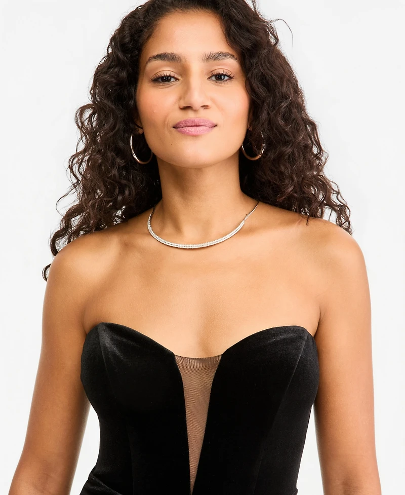 Alex & Sophia Junior's Strapless Midi Feather Dress