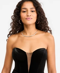 Alex & Sophia Junior's Strapless Midi Feather Dress