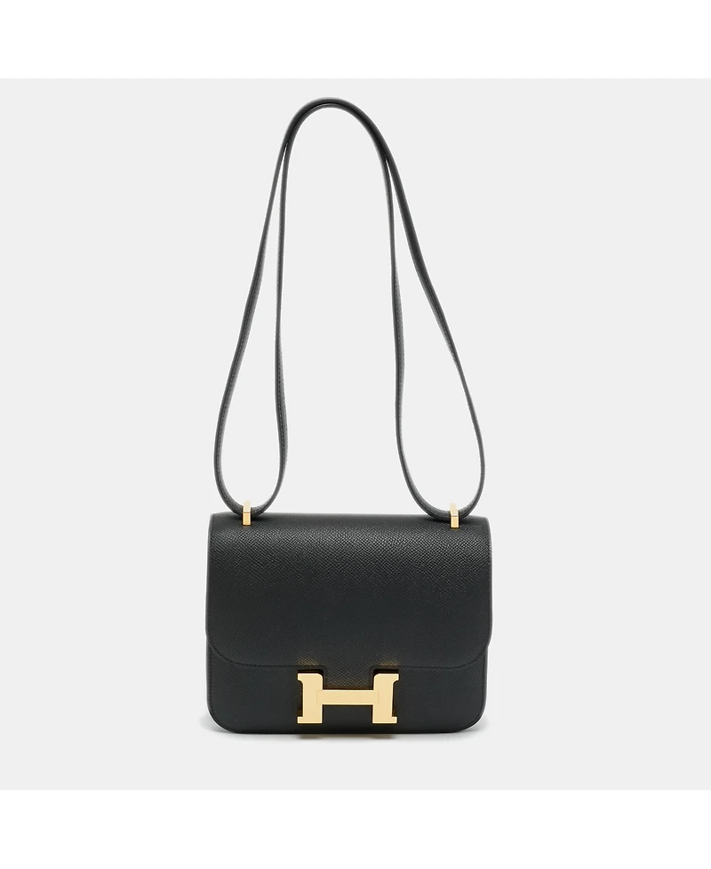 Pre-Owned HERMES Finish Noir Epsom Leather Crossbody
