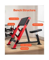 Vevor Preacher Curl Bench Adjustable Home Gym Biceps Machine Barbell Equipment