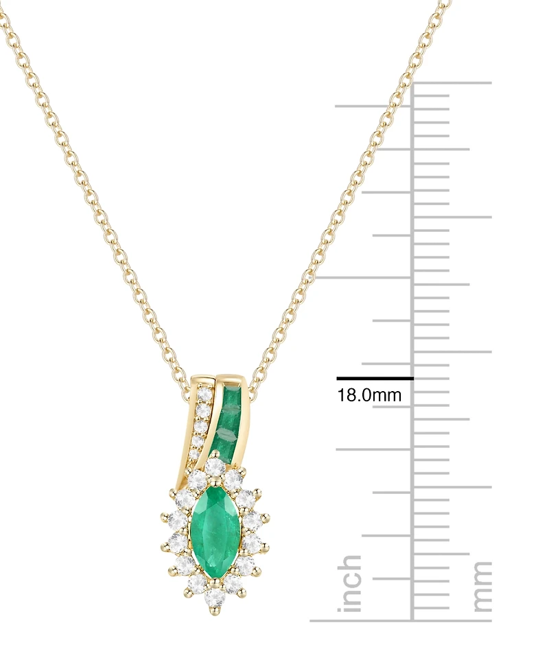 Macy's Ruby (5/8 ct. t.w.) & Diamond (1/4 Pendant Necklace 14k Yellow Gold