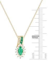 Macy's Ruby (5/8 ct. t.w.) & Diamond (1/4 Pendant Necklace 14k Yellow Gold