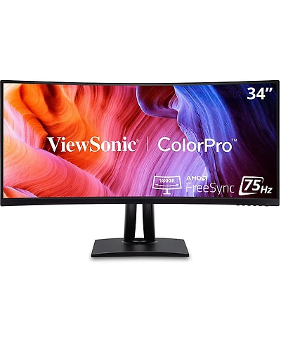 ViewSonic ColorPro VP3456a 21:9 UltraWide Quad Hd Curved Usb-c Va Led Monitor