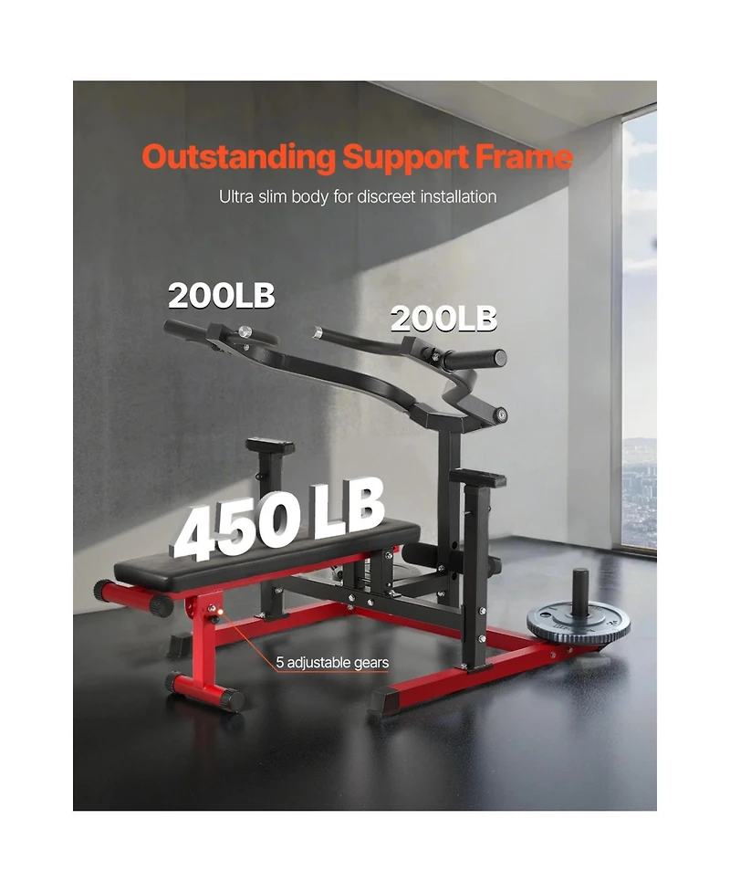 Vevor 450 Lbs Chest Press Machine Adjustable Bench Press Flat Incline Bench Home Gym