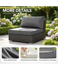 gaomon Patio Furniture Cushions Set 14-Piece,Replacement Outdoor Cushions for 6-Seat Patio Sectional,Deep Seat Cushion for Outdoor Sofa