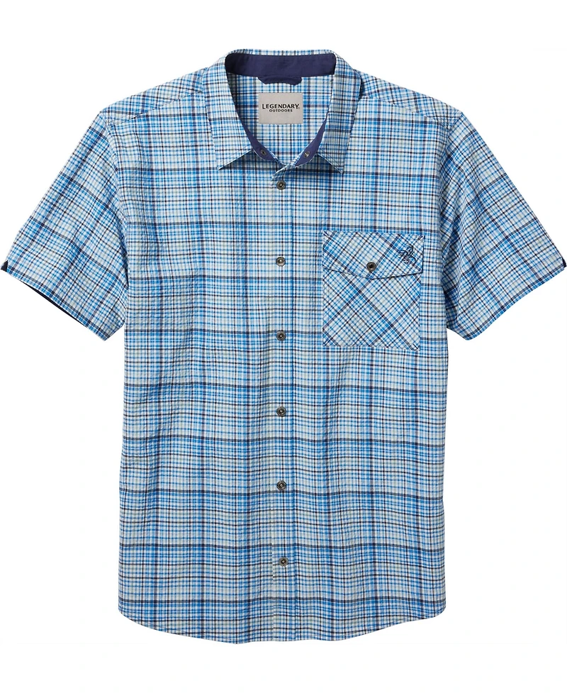 Legendary Whitetails Men's Plaid Button Up Moisture Wicking Upf 30+ Short Sleeve Shirt